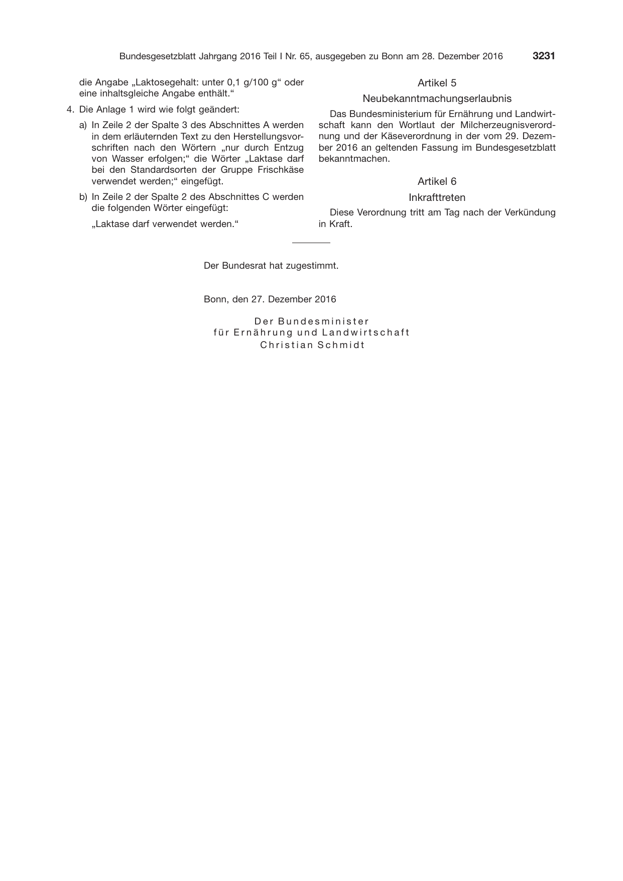BGBl. 2016, Seite 3231 — Originalseite als Abbildung