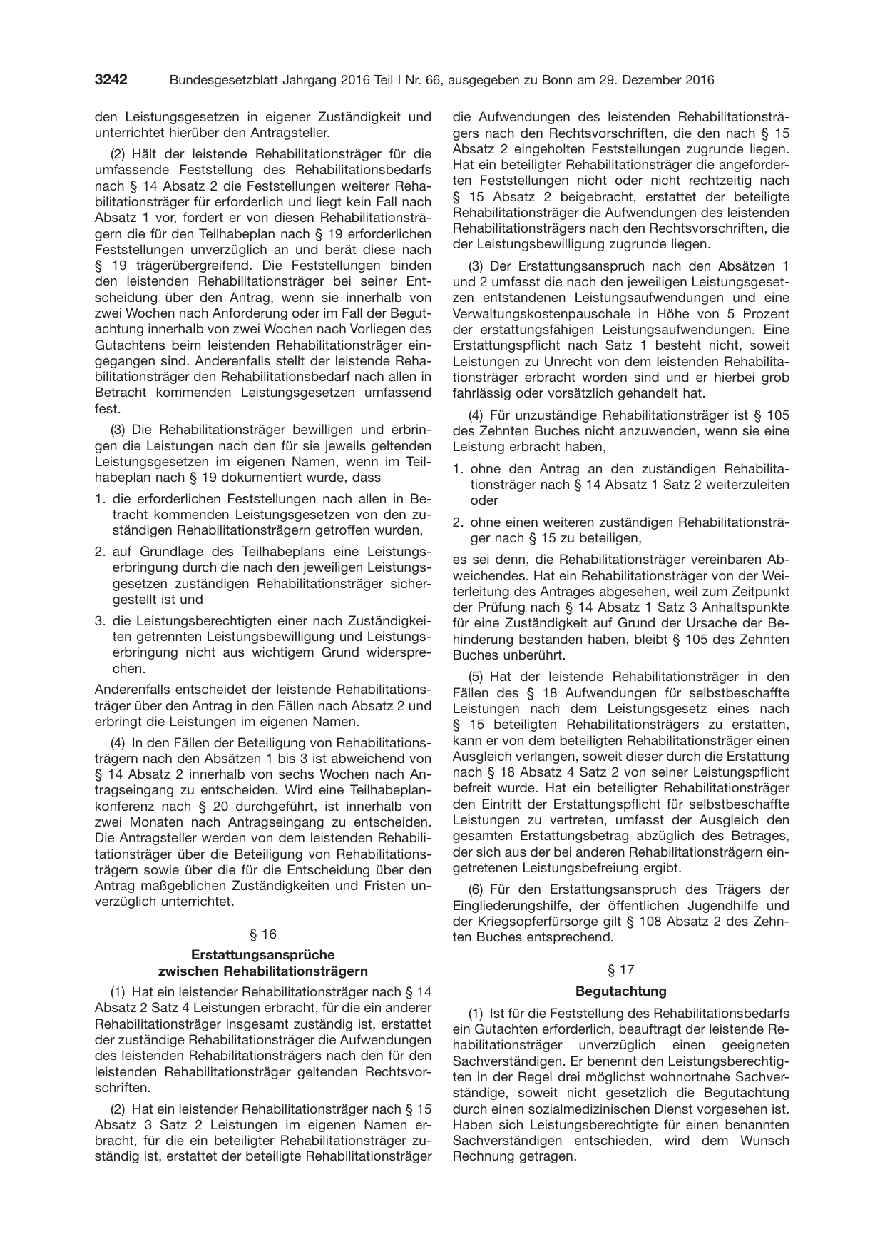 BGBl. 2016, Seite 3242 — Originalseite als Abbildung