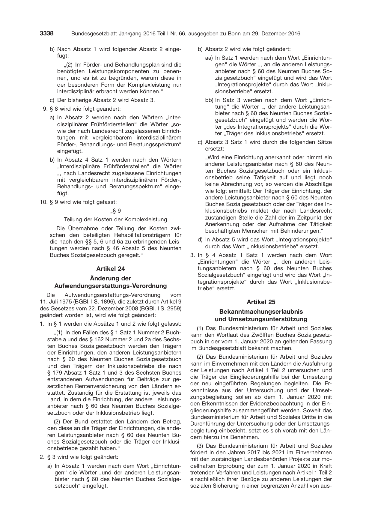 BGBl. 2016, Seite 3338 — Originalseite als Abbildung