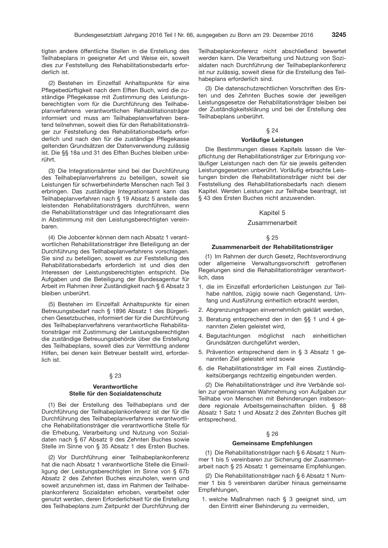 BGBl. 2016, Seite 3245 — Originalseite als Abbildung