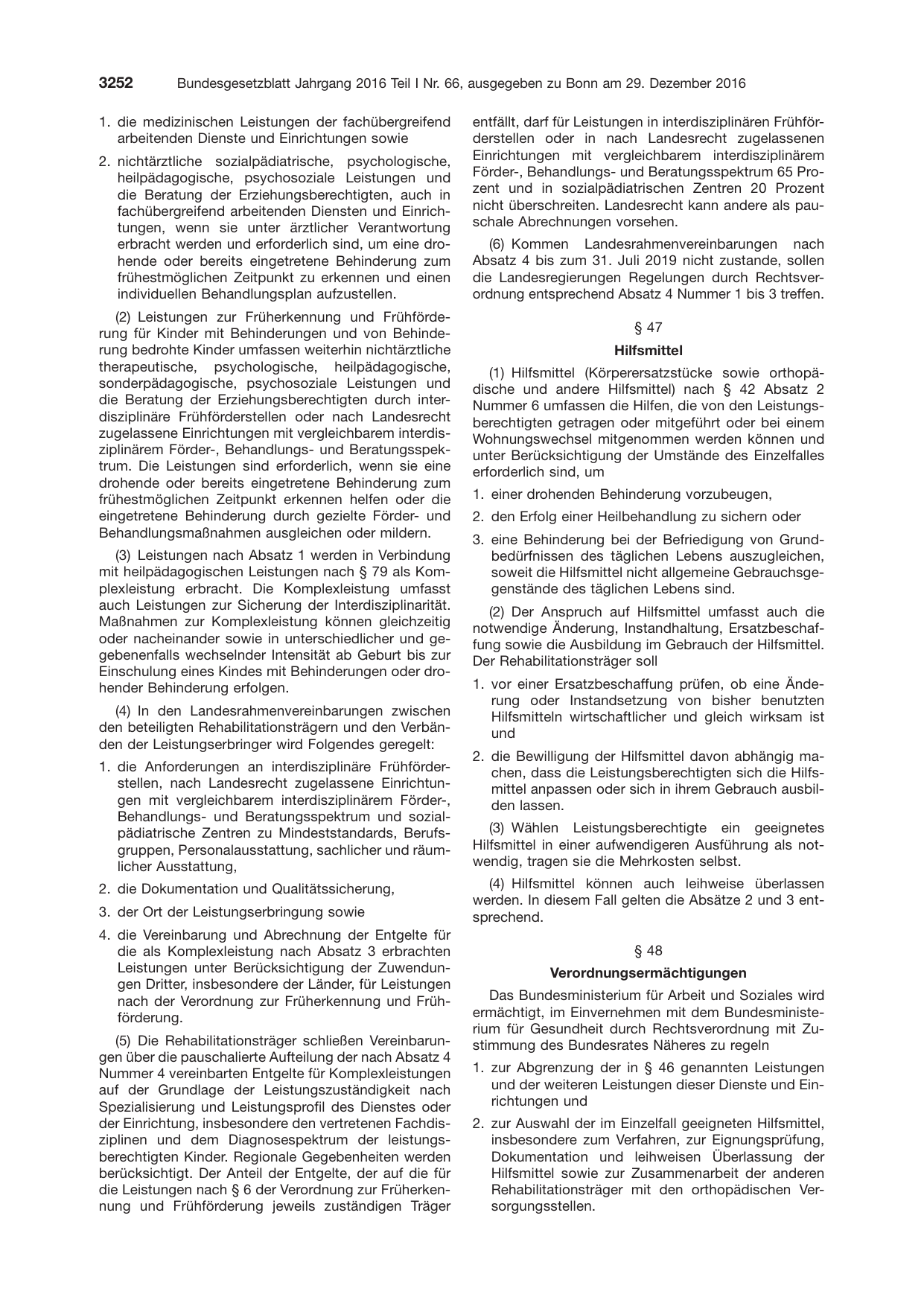 BGBl. 2016, Seite 3252 — Originalseite als Abbildung