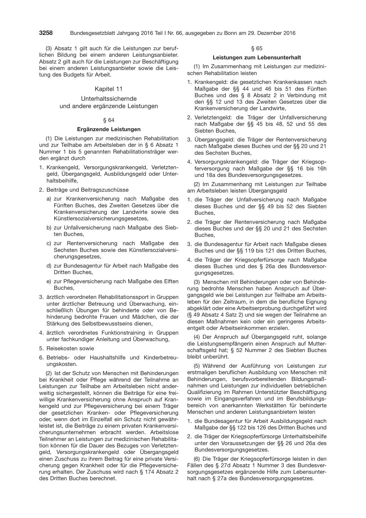 BGBl. 2016, Seite 3258 — Originalseite als Abbildung