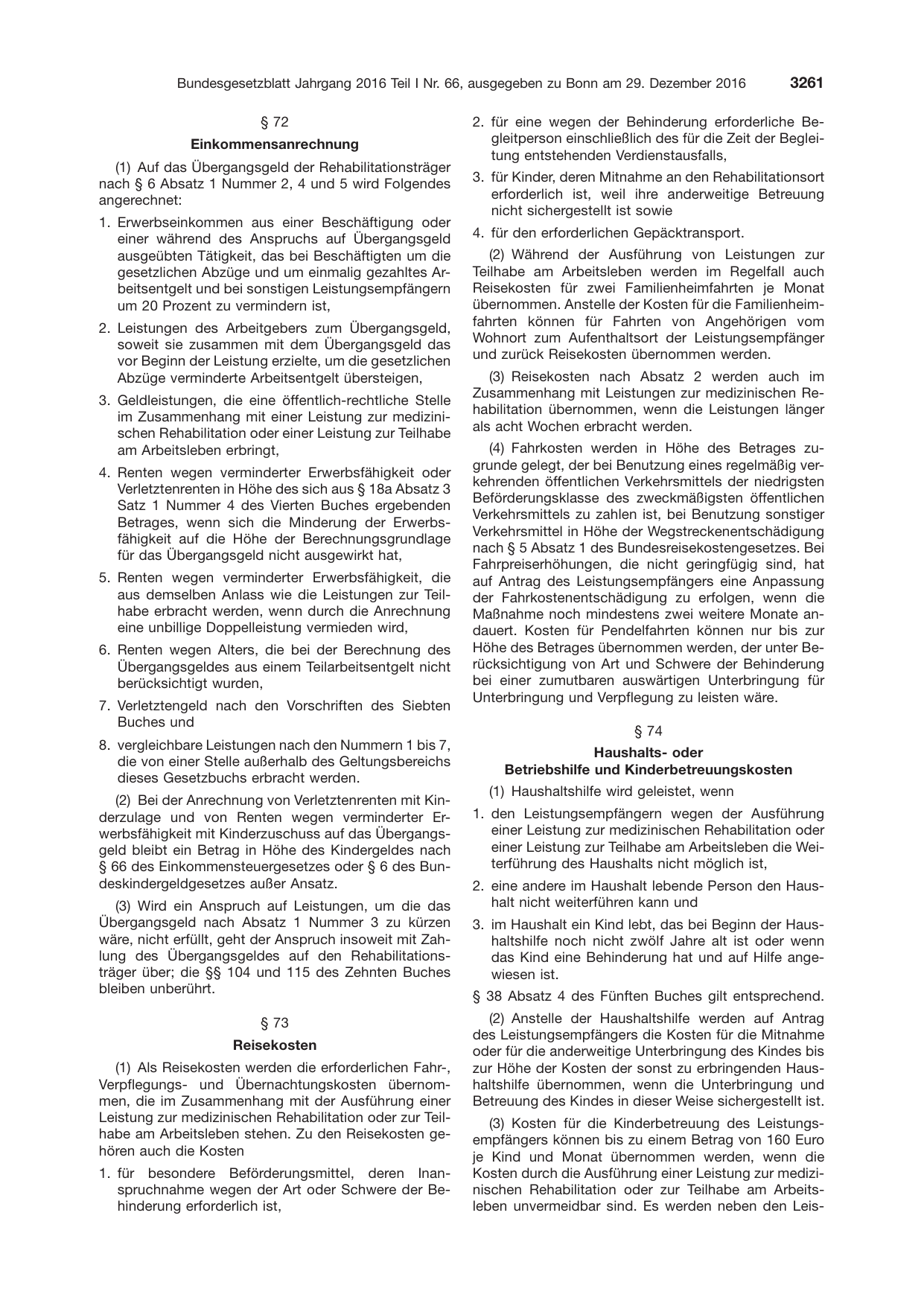 BGBl. 2016, Seite 3261 — Originalseite als Abbildung