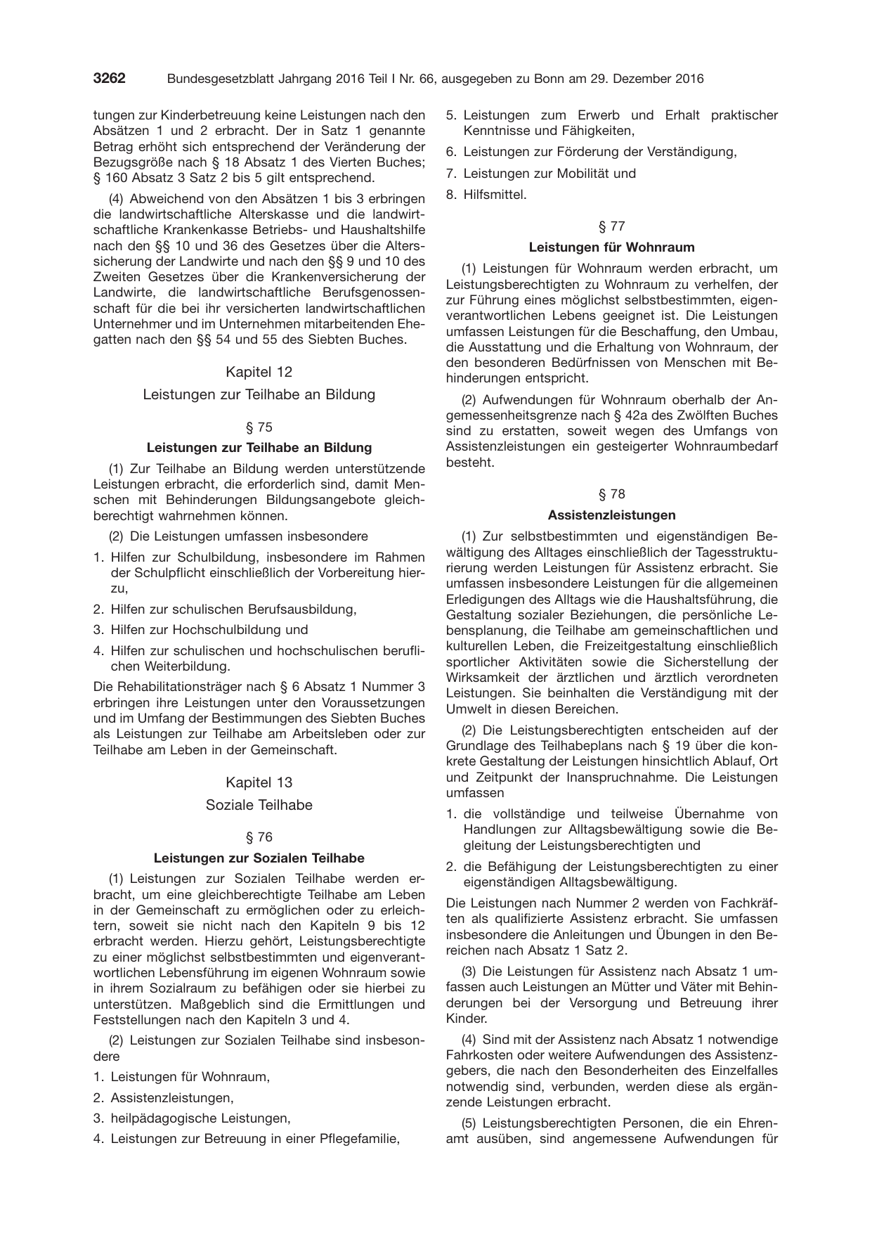 BGBl. 2016, Seite 3262 — Originalseite als Abbildung