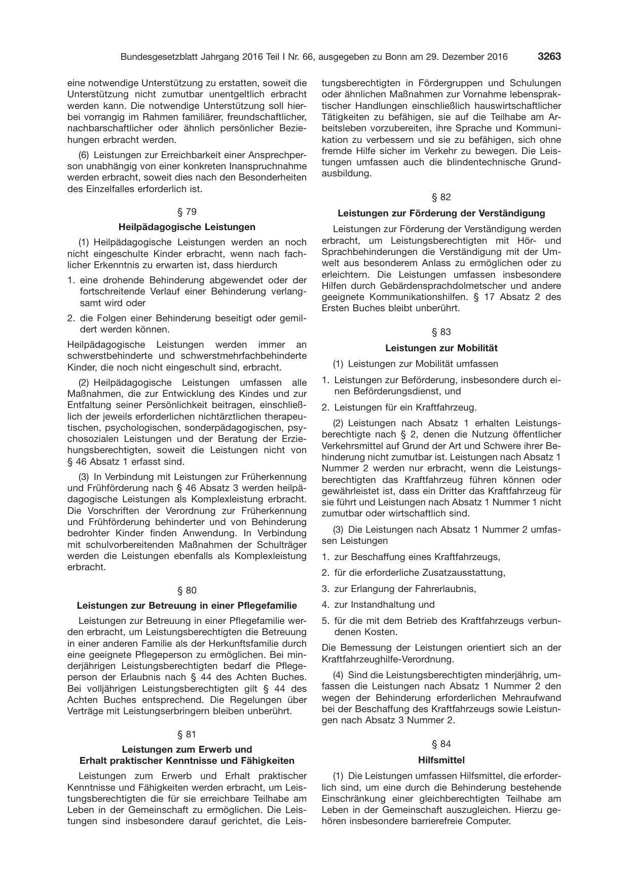 BGBl. 2016, Seite 3263 — Originalseite als Abbildung