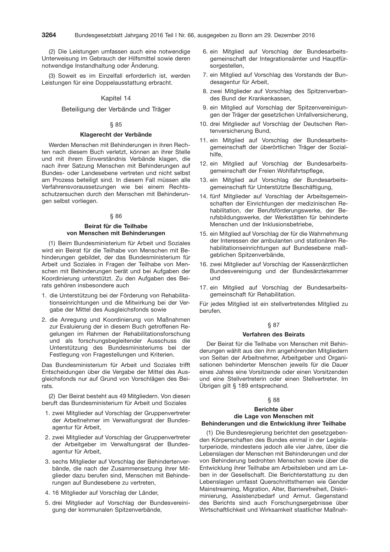 BGBl. 2016, Seite 3264 — Originalseite als Abbildung