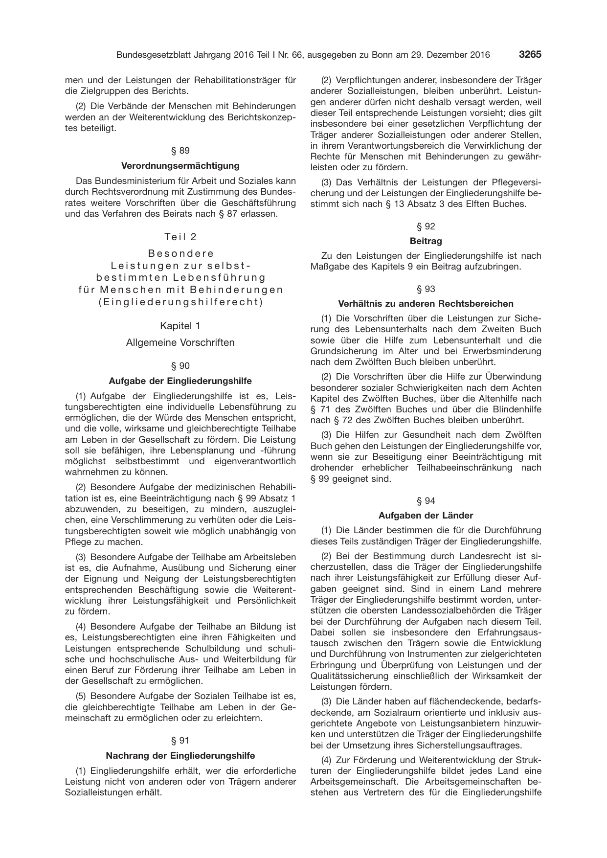 BGBl. 2016, Seite 3265 — Originalseite als Abbildung