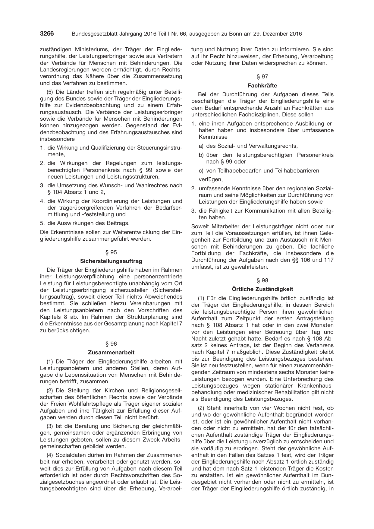 BGBl. 2016, Seite 3266 — Originalseite als Abbildung