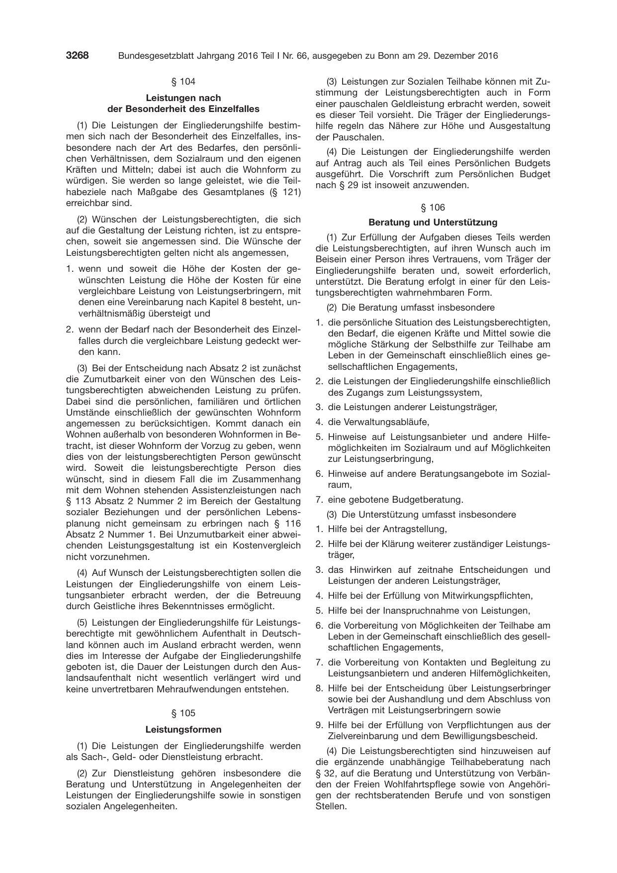 BGBl. 2016, Seite 3268 — Originalseite als Abbildung
