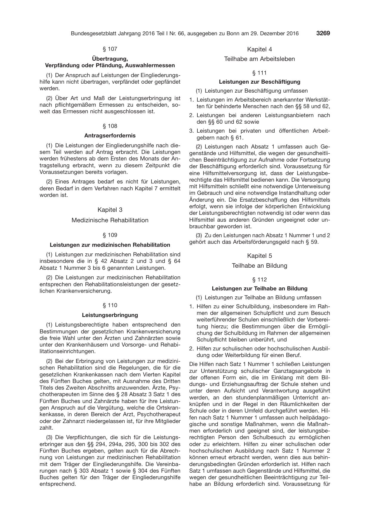 BGBl. 2016, Seite 3269 — Originalseite als Abbildung
