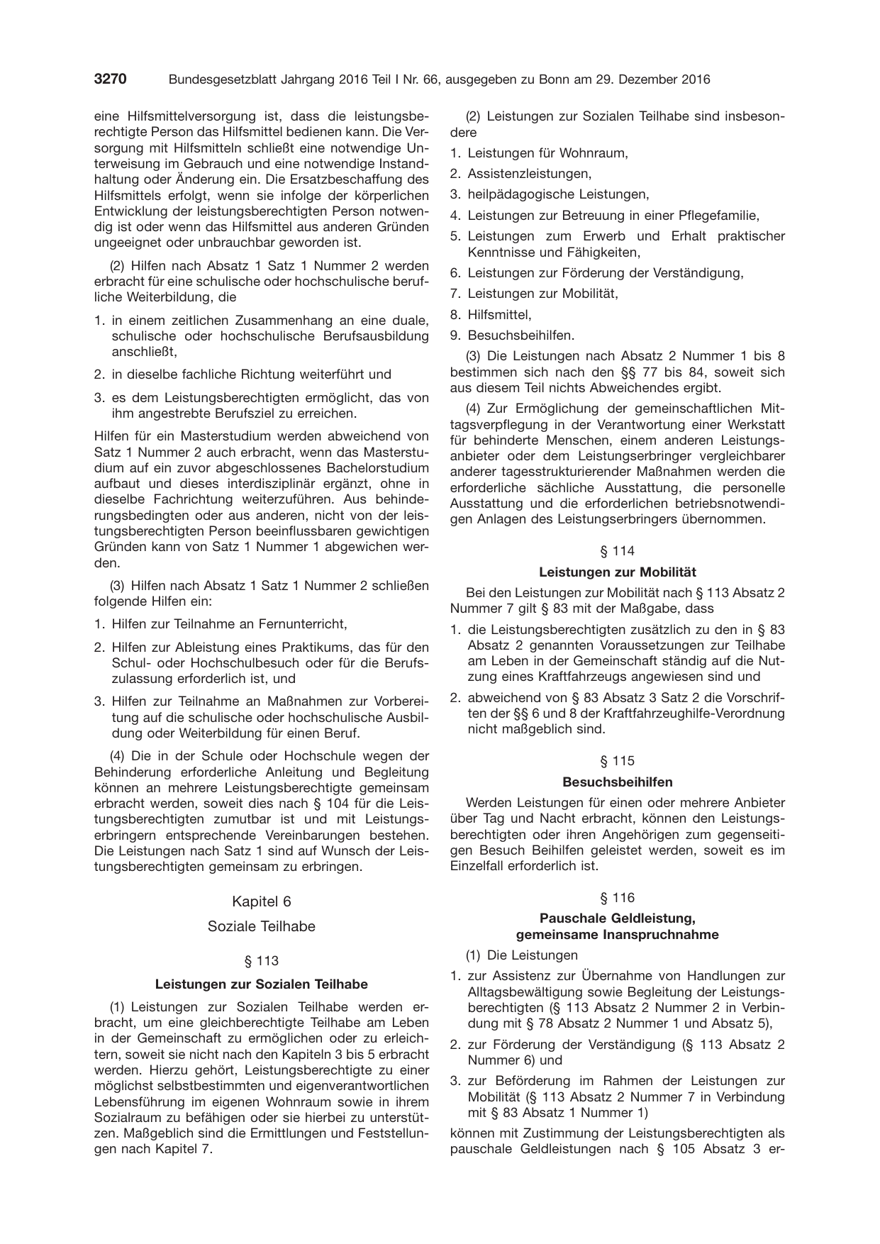 BGBl. 2016, Seite 3270 — Originalseite als Abbildung