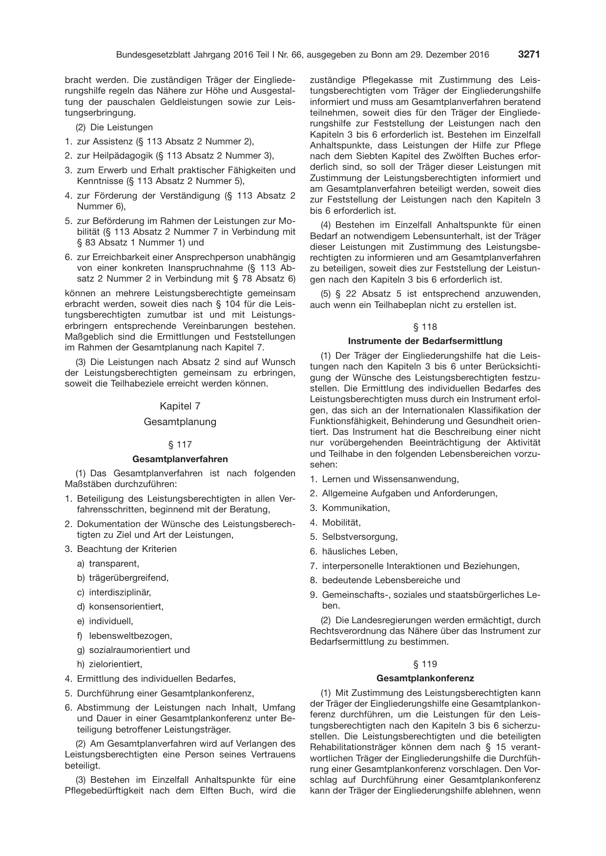 BGBl. 2016, Seite 3271 — Originalseite als Abbildung