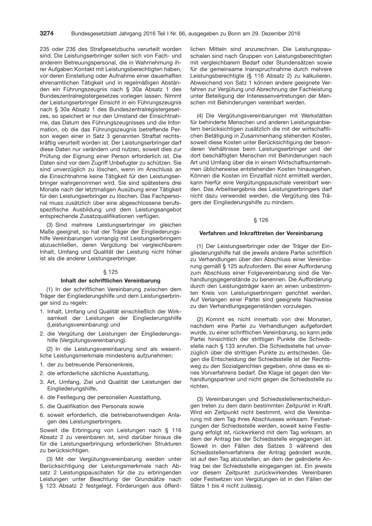 BGBl. 2016, Seite 3274 — Originalseite als Abbildung