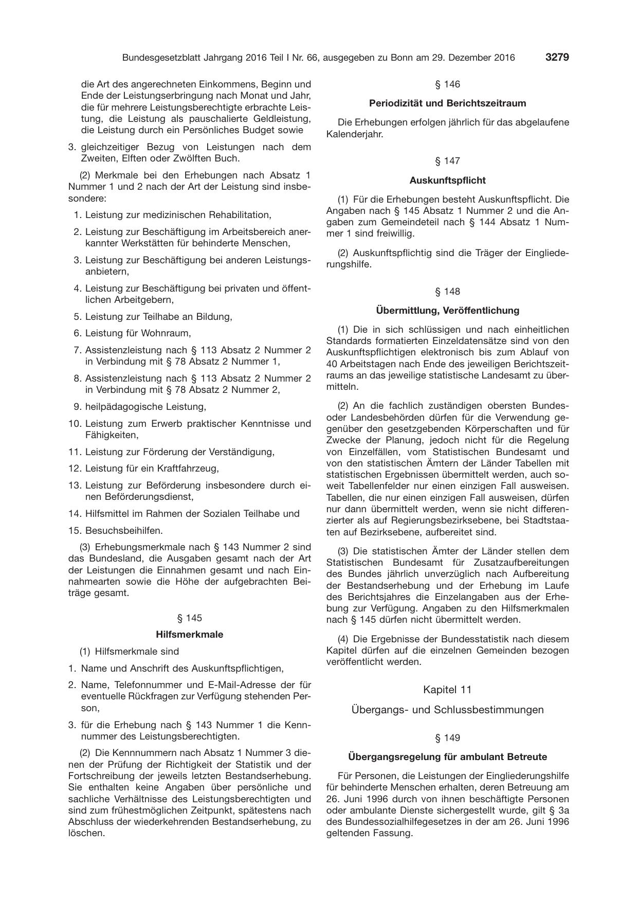 BGBl. 2016, Seite 3279 — Originalseite als Abbildung