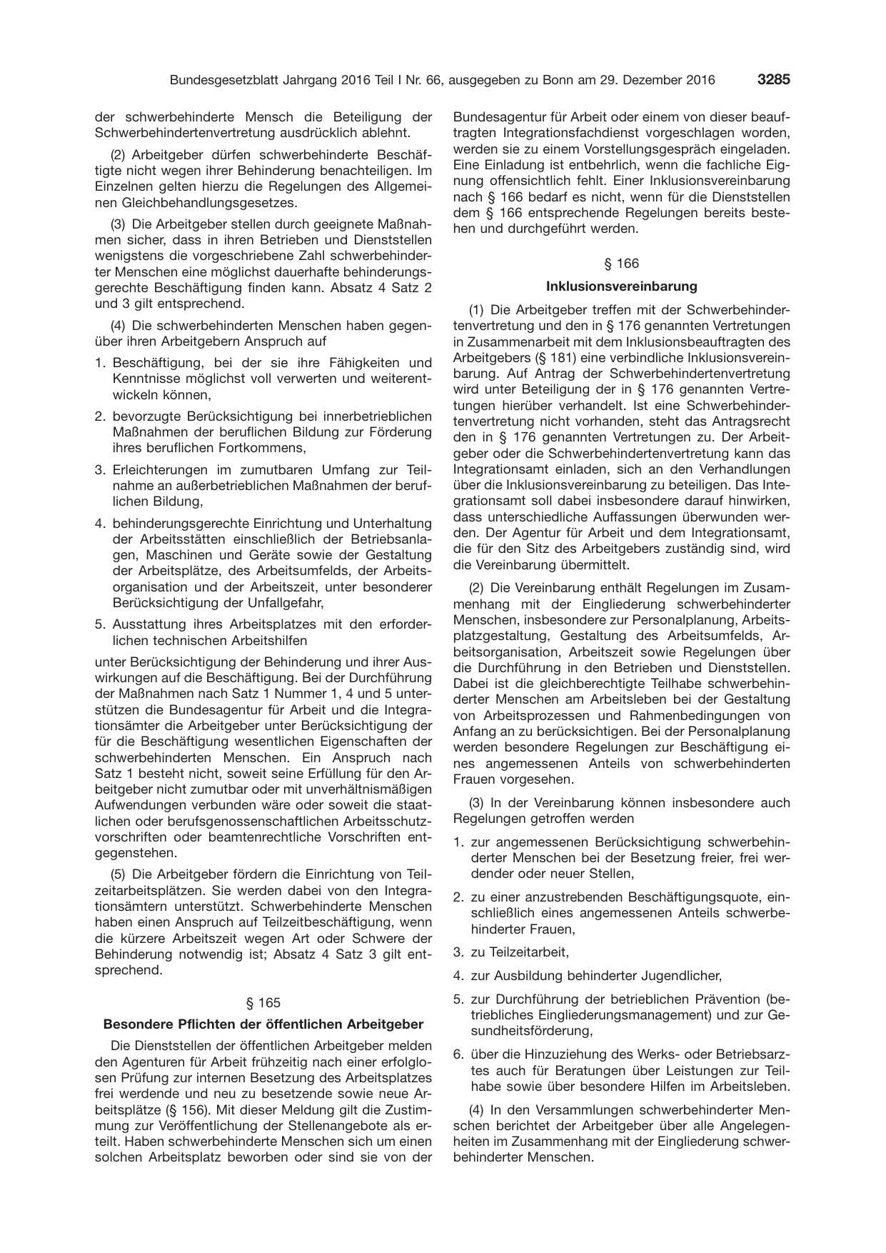 BGBl. 2016, Seite 3285 — Originalseite als Abbildung