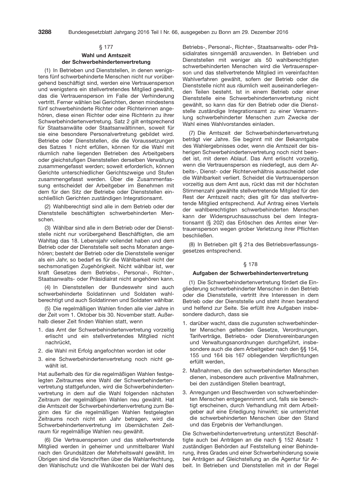 BGBl. 2016, Seite 3288 — Originalseite als Abbildung