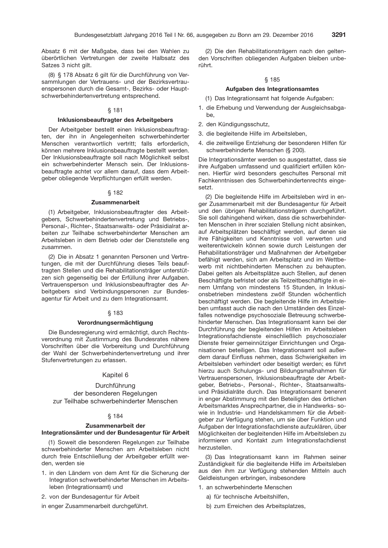 BGBl. 2016, Seite 3291 — Originalseite als Abbildung
