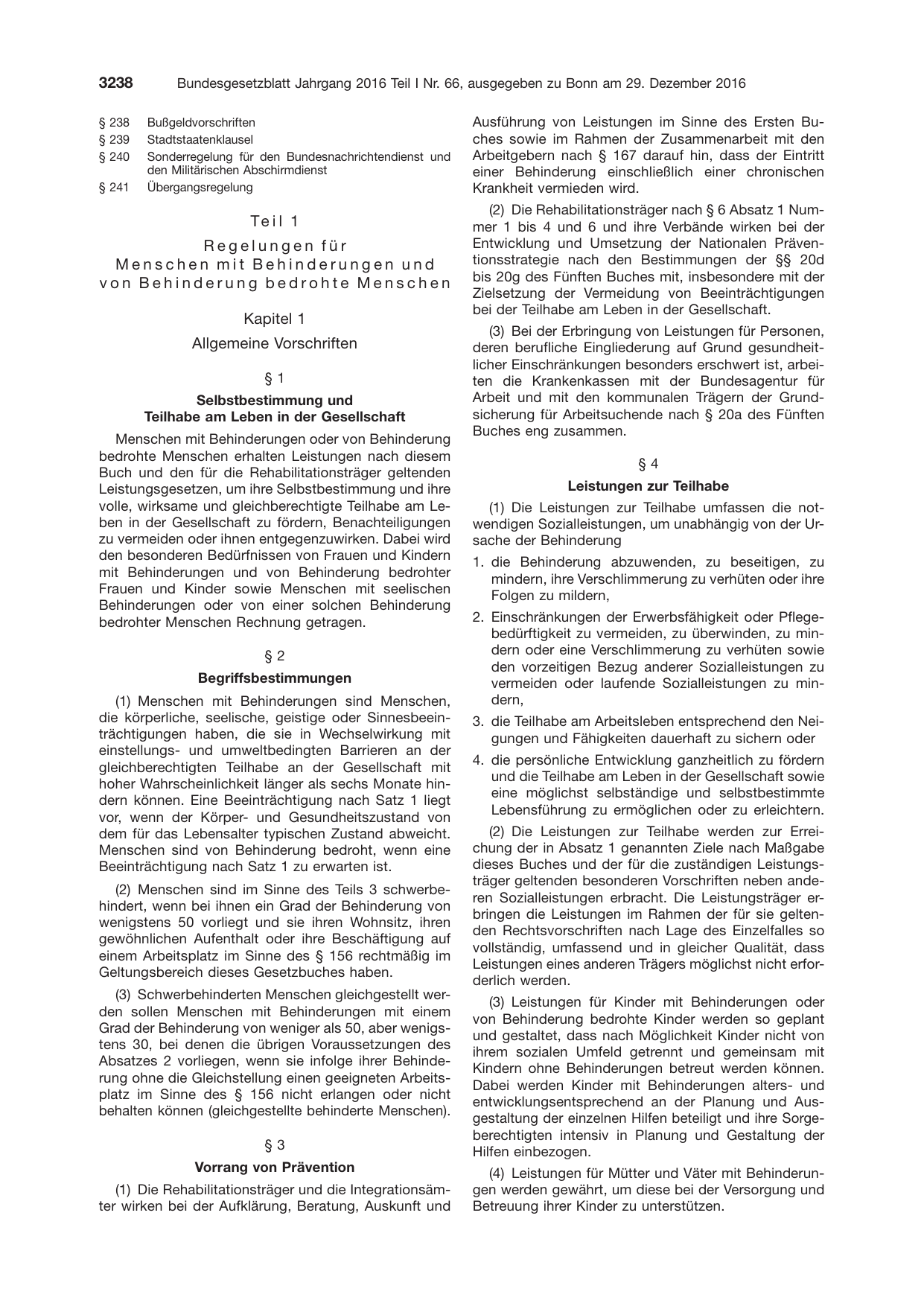 BGBl. 2016, Seite 3238 — Originalseite als Abbildung