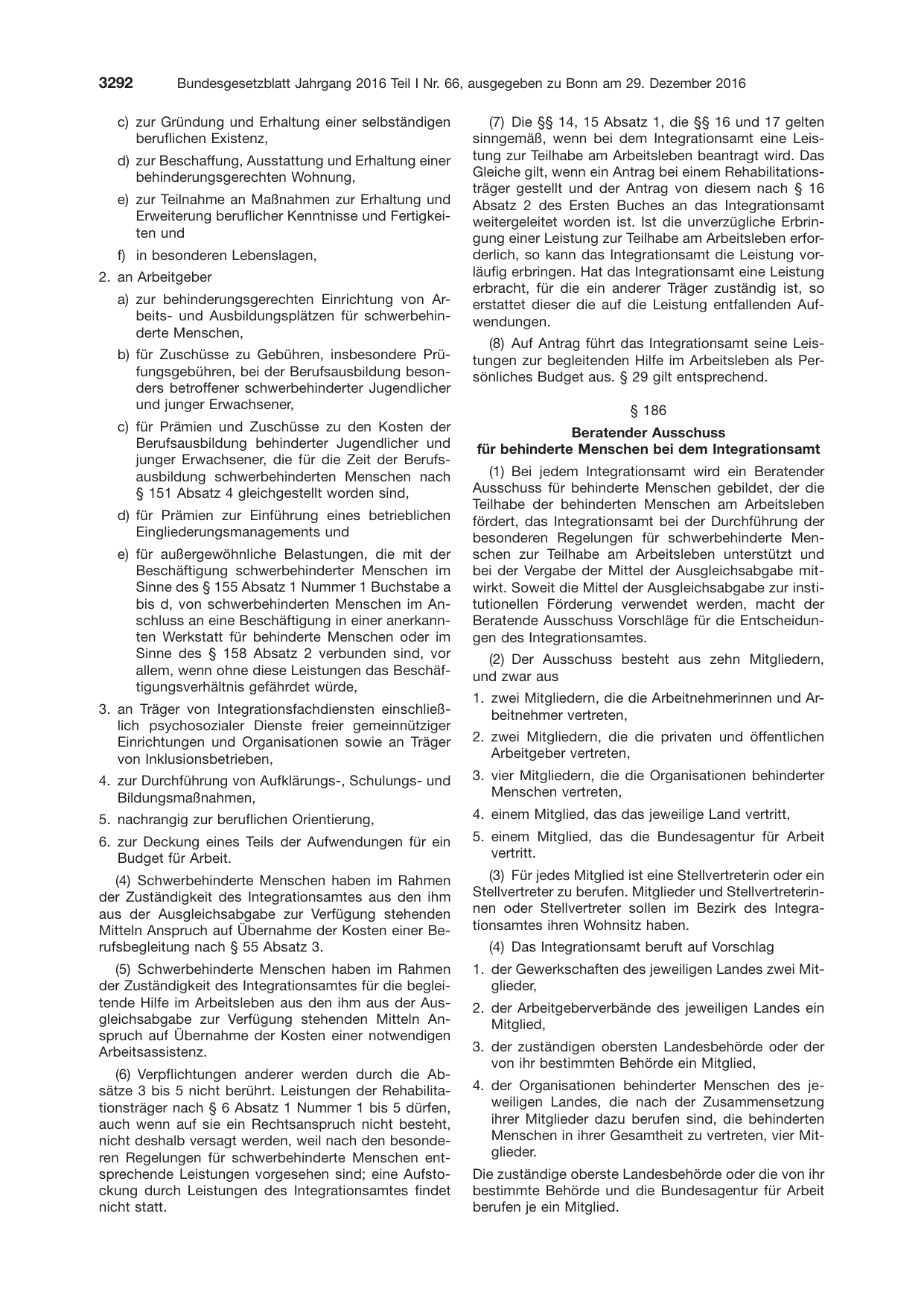 BGBl. 2016, Seite 3292 — Originalseite als Abbildung