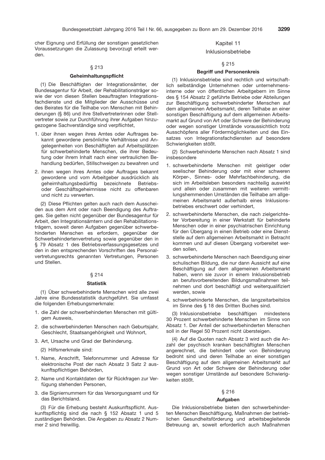 BGBl. 2016, Seite 3299 — Originalseite als Abbildung