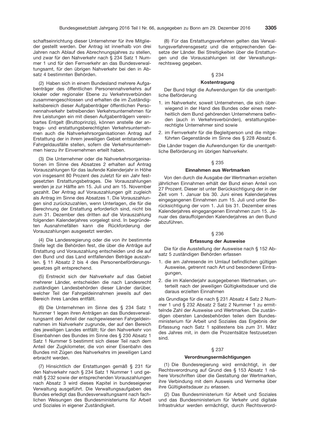 BGBl. 2016, Seite 3305 — Originalseite als Abbildung