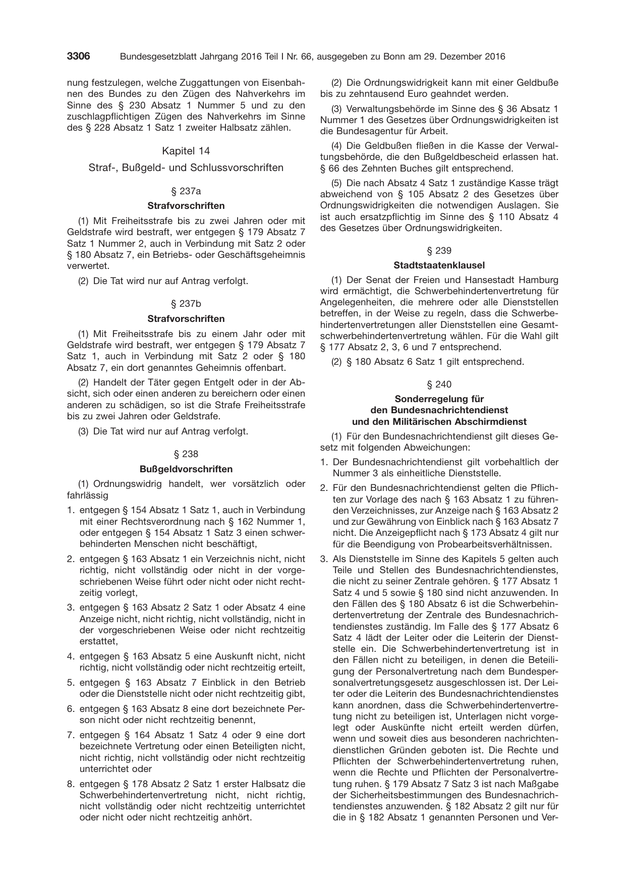 BGBl. 2016, Seite 3306 — Originalseite als Abbildung