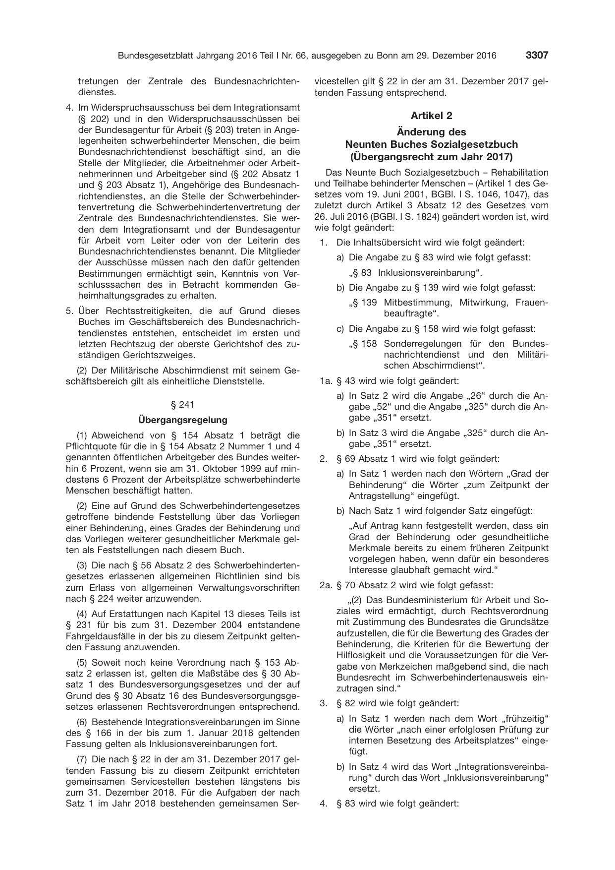 BGBl. 2016, Seite 3307 — Originalseite als Abbildung