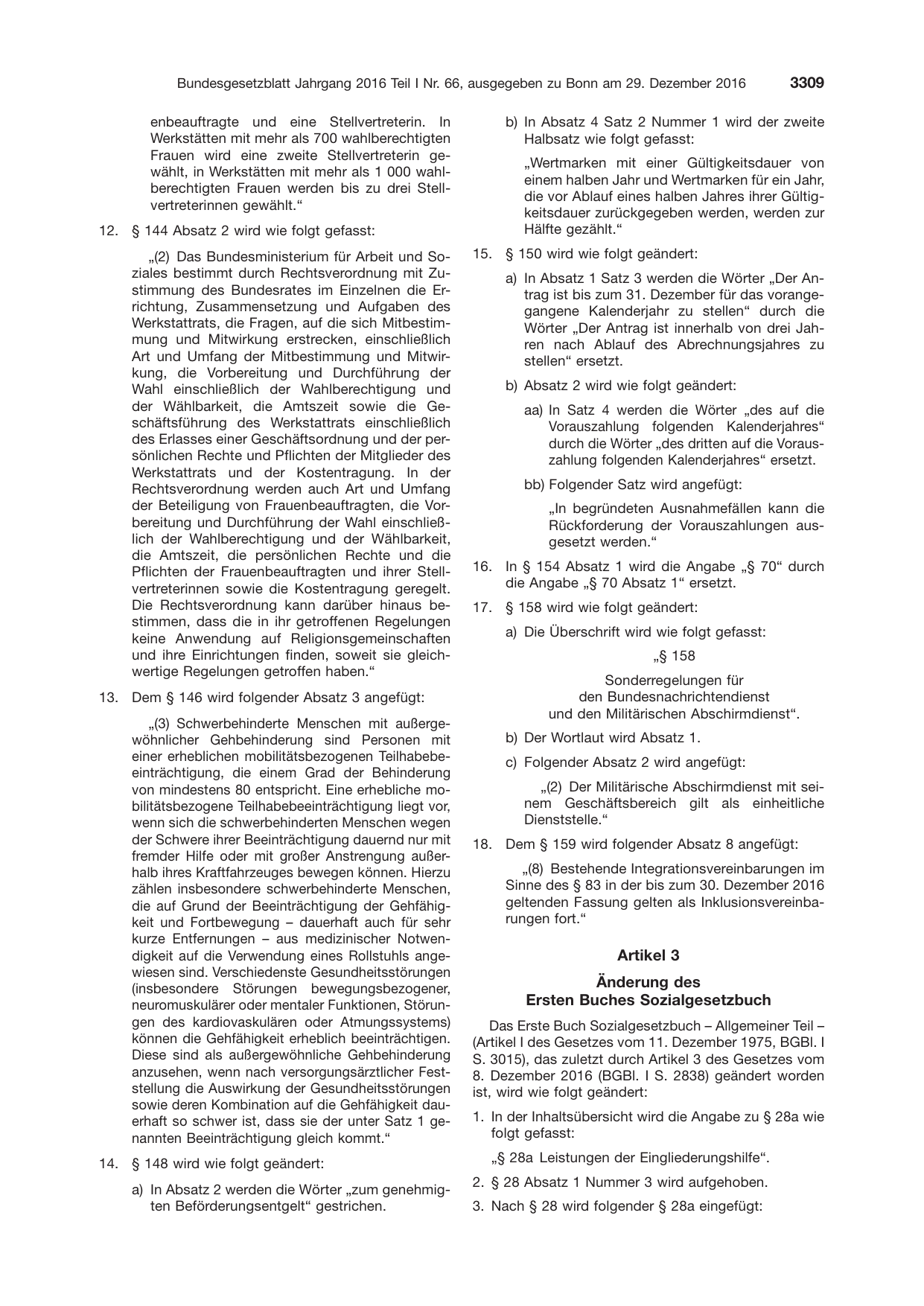BGBl. 2016, Seite 3309 — Originalseite als Abbildung