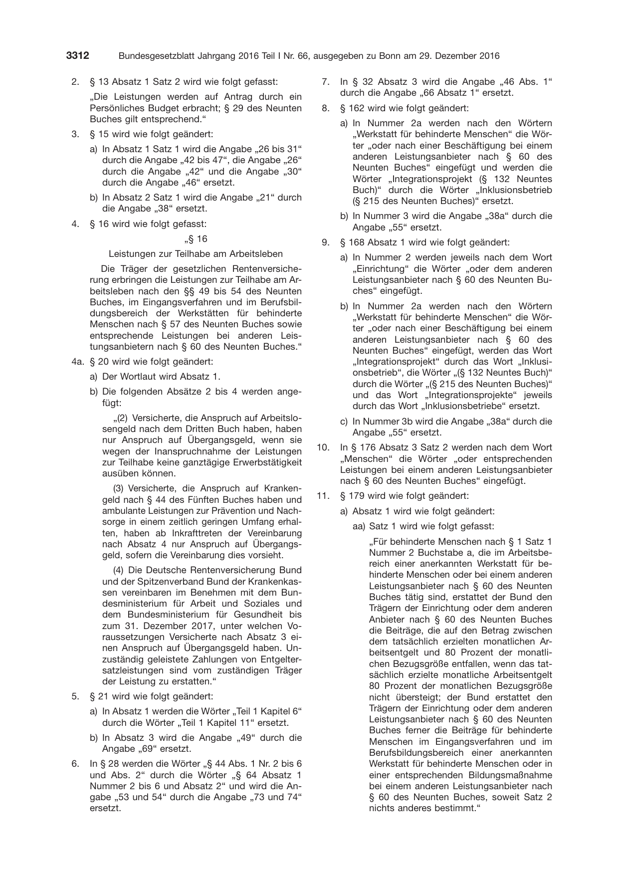 BGBl. 2016, Seite 3312 — Originalseite als Abbildung