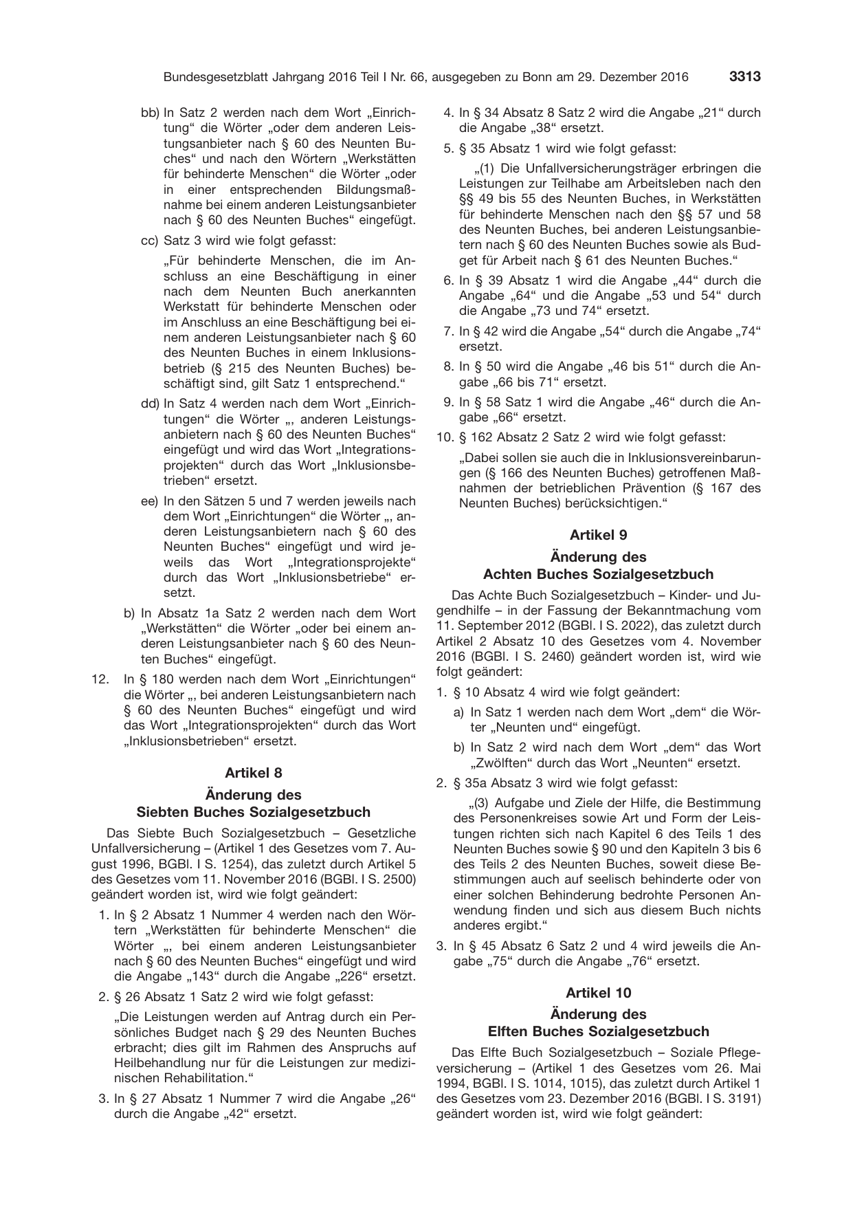 BGBl. 2016, Seite 3313 — Originalseite als Abbildung