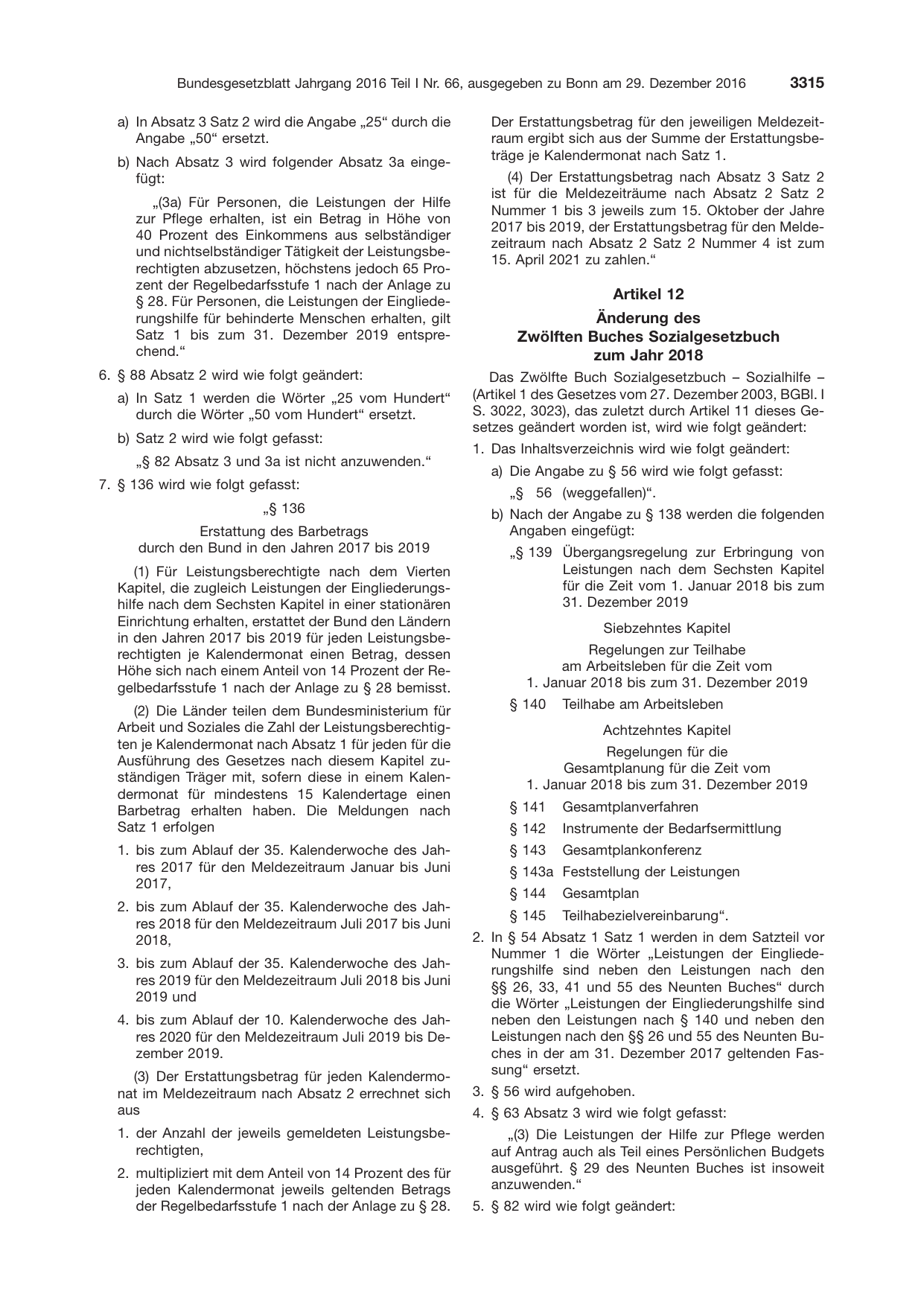 BGBl. 2016, Seite 3315 — Originalseite als Abbildung