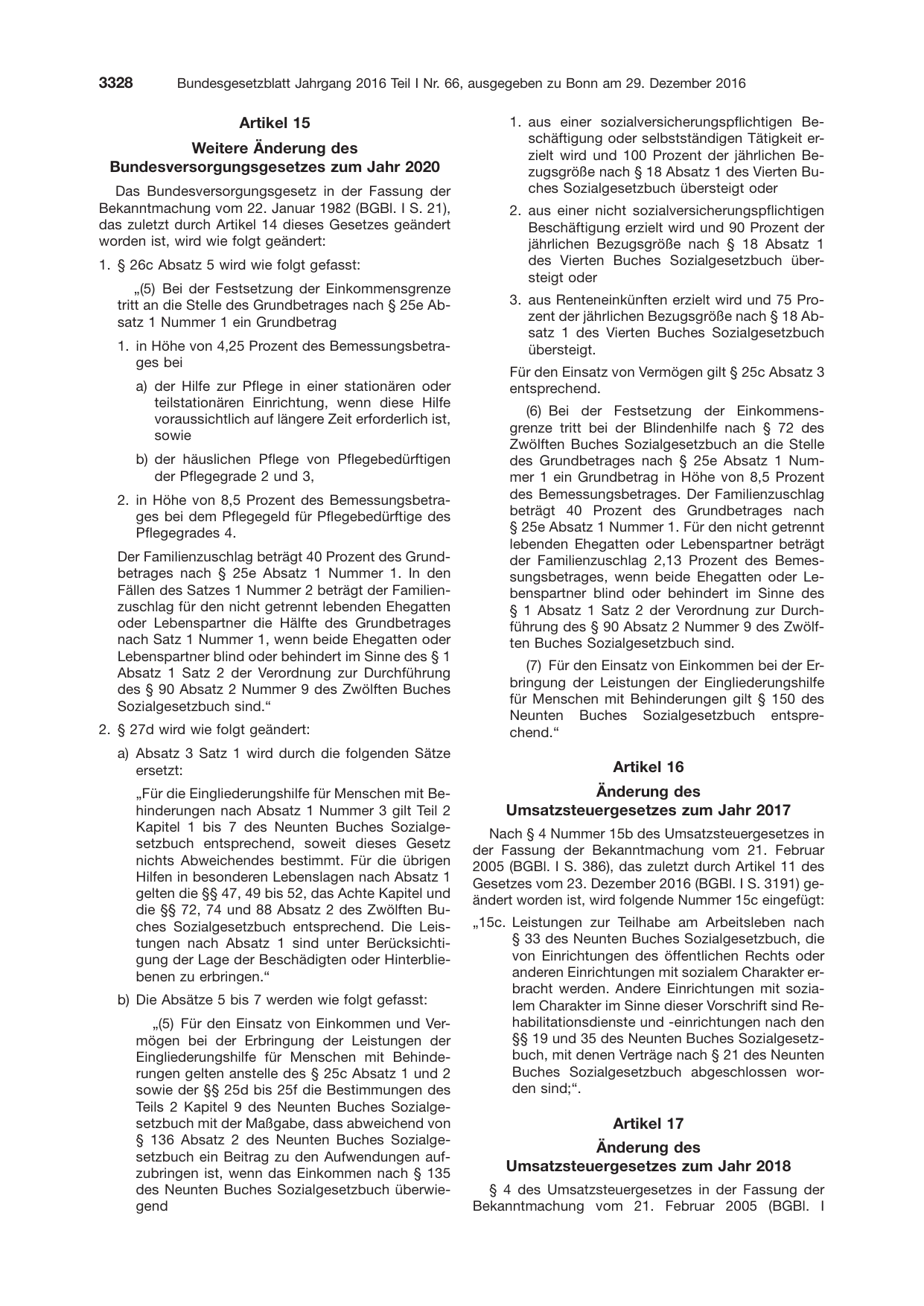 BGBl. 2016, Seite 3328 — Originalseite als Abbildung