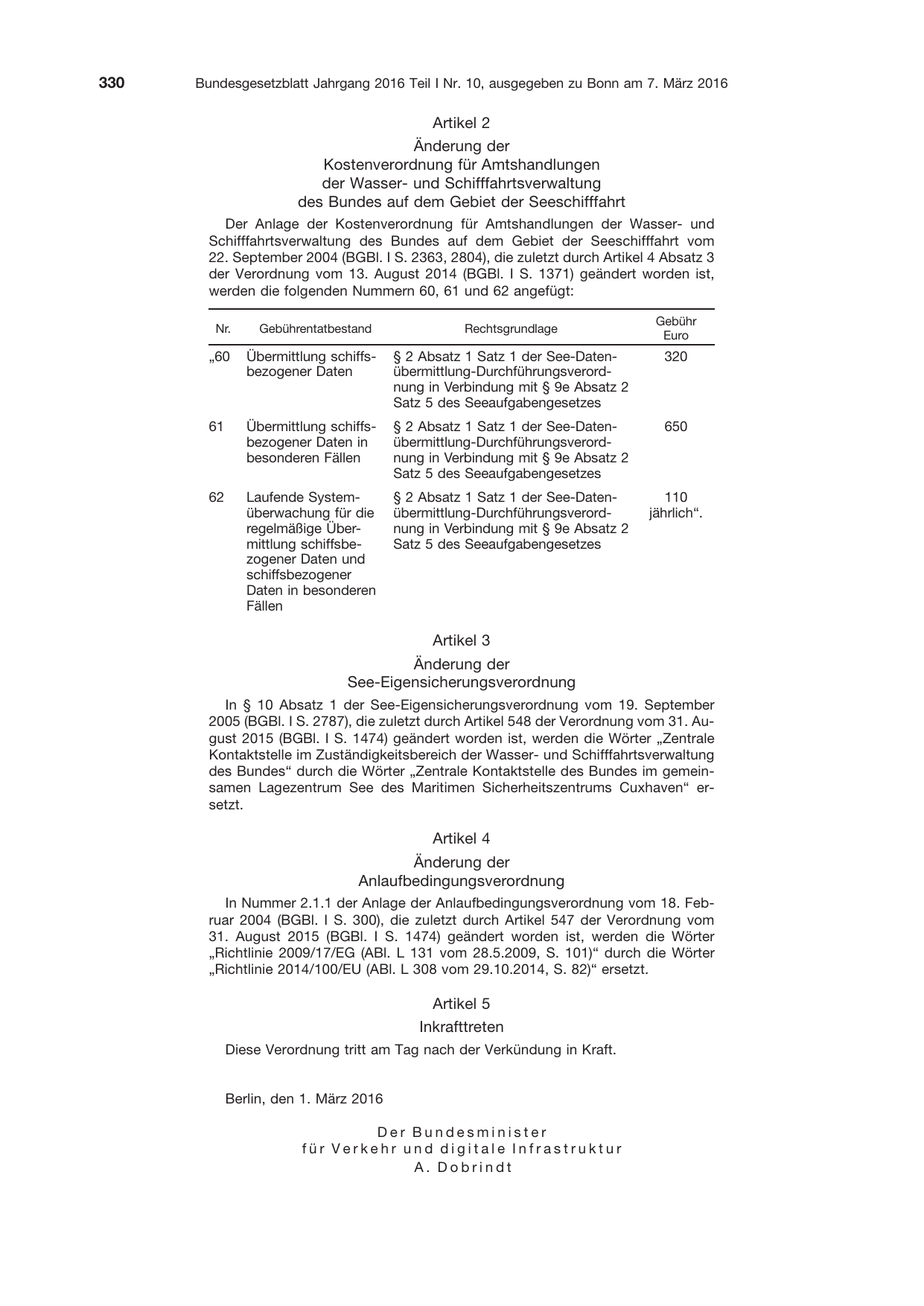 BGBl. 2016, Seite 330 — Originalseite als Abbildung