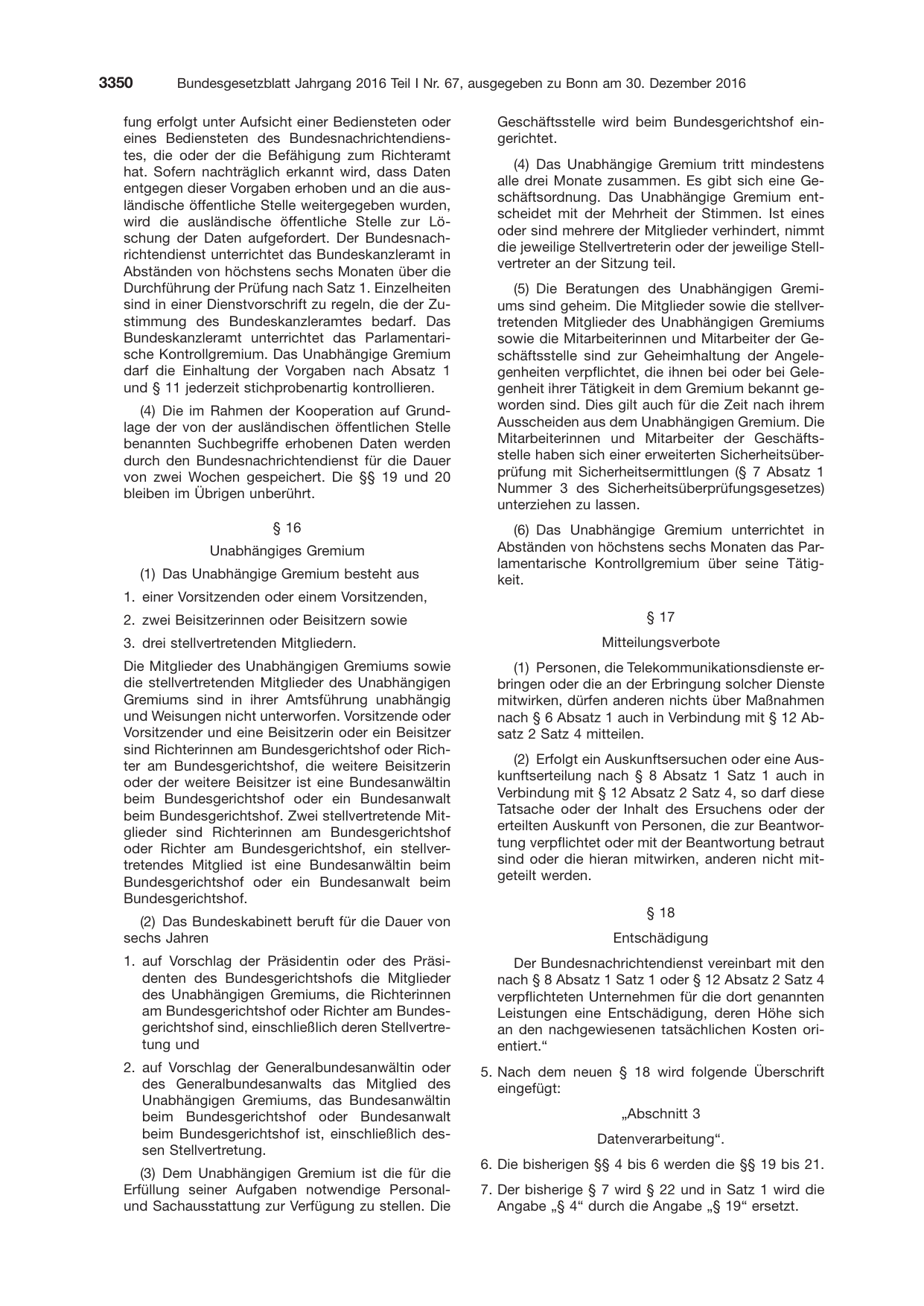 BGBl. 2016, Seite 3350 — Originalseite als Abbildung