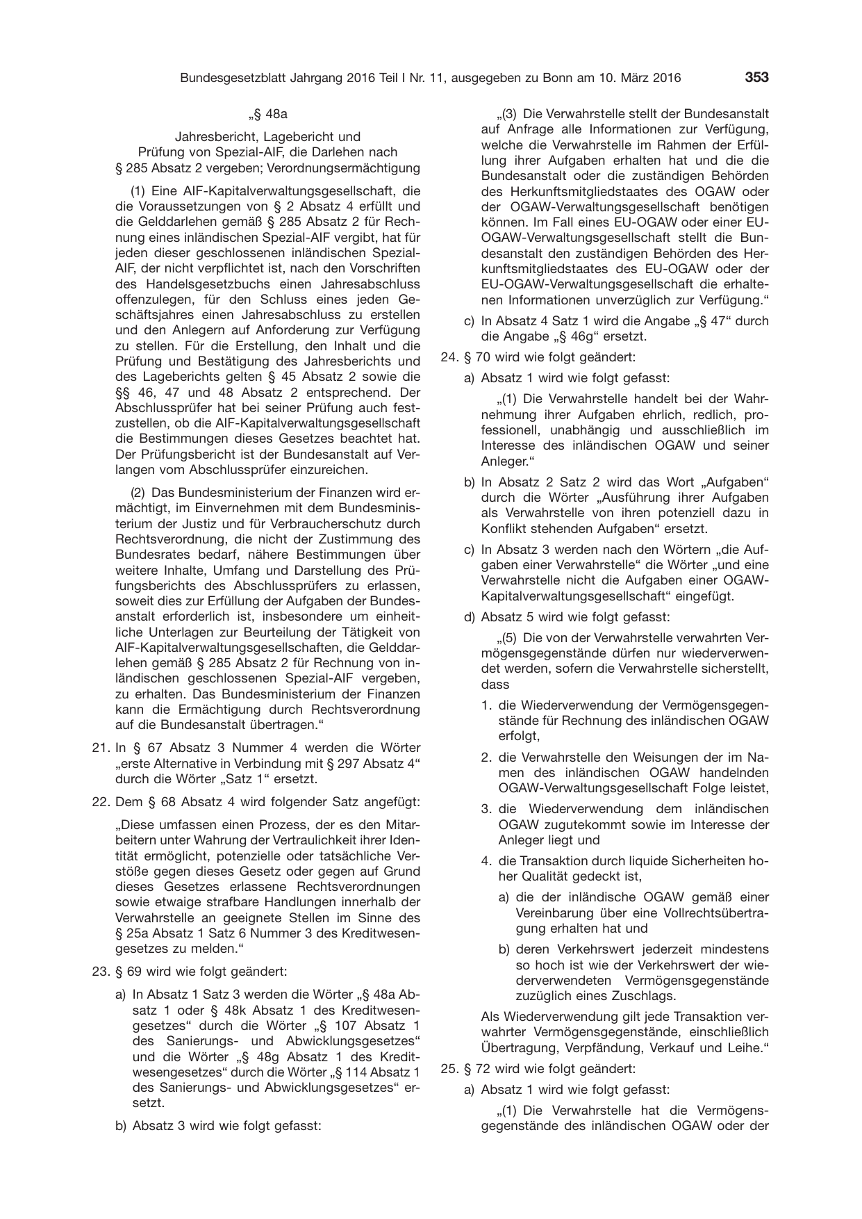 BGBl. 2016, Seite 353 — Originalseite als Abbildung
