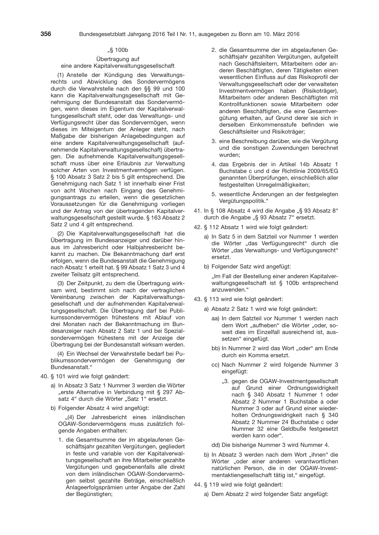 BGBl. 2016, Seite 356 — Originalseite als Abbildung