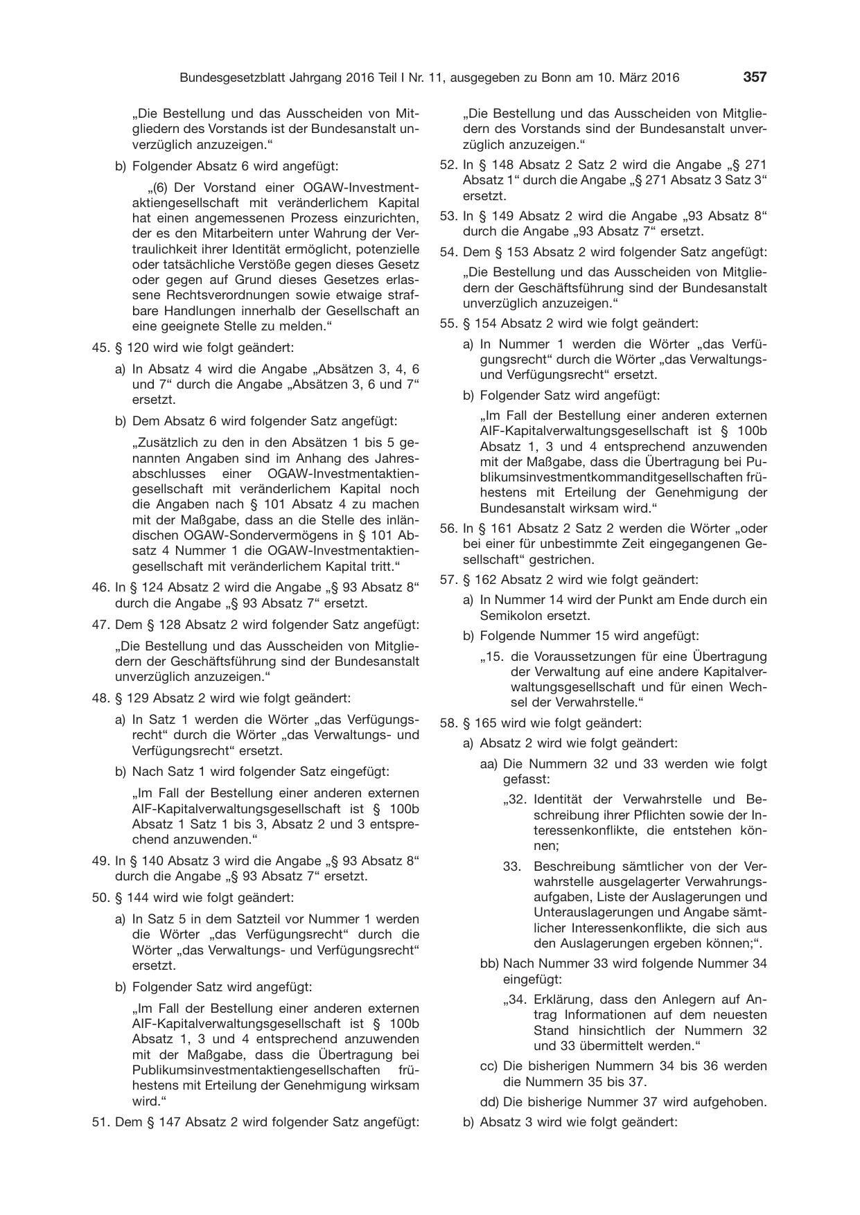 BGBl. 2016, Seite 357 — Originalseite als Abbildung