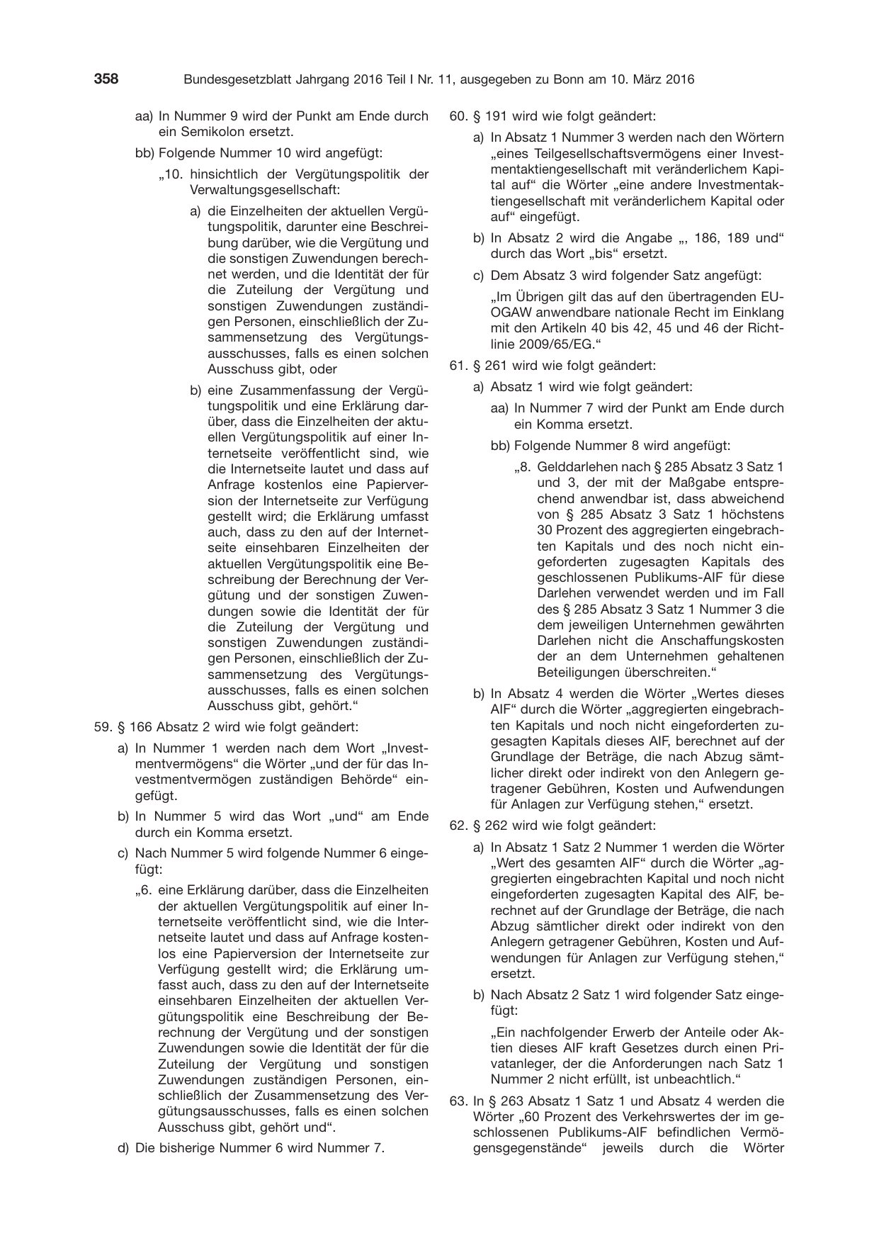 BGBl. 2016, Seite 358 — Originalseite als Abbildung