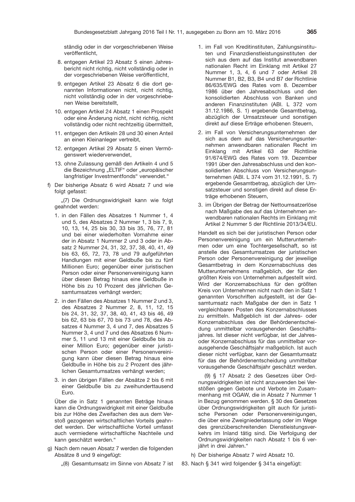 BGBl. 2016, Seite 365 — Originalseite als Abbildung