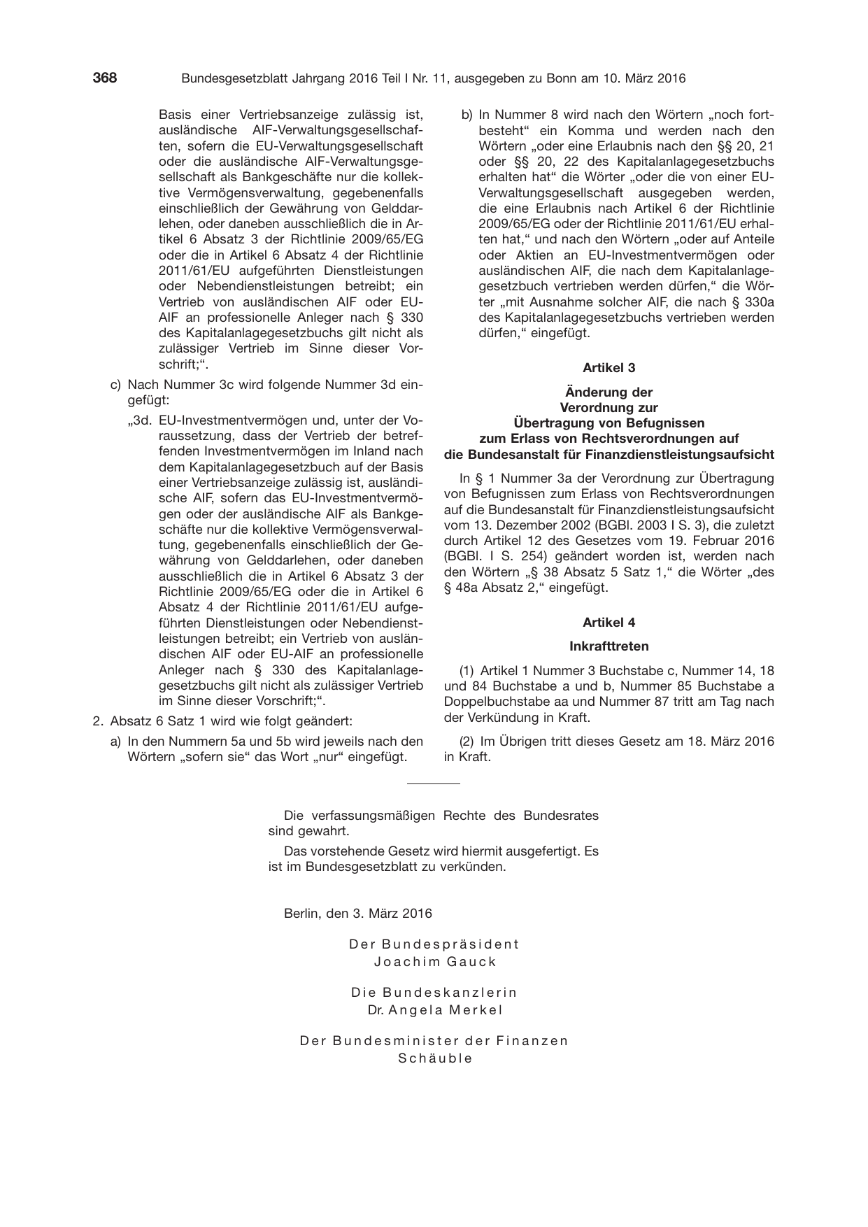 BGBl. 2016, Seite 368 — Originalseite als Abbildung