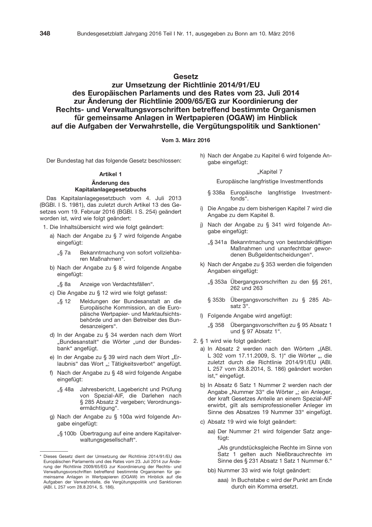 BGBl. 2016, Seite 348 — Originalseite als Abbildung