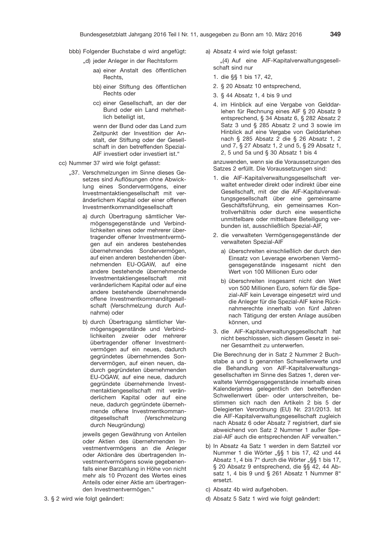 BGBl. 2016, Seite 349 — Originalseite als Abbildung