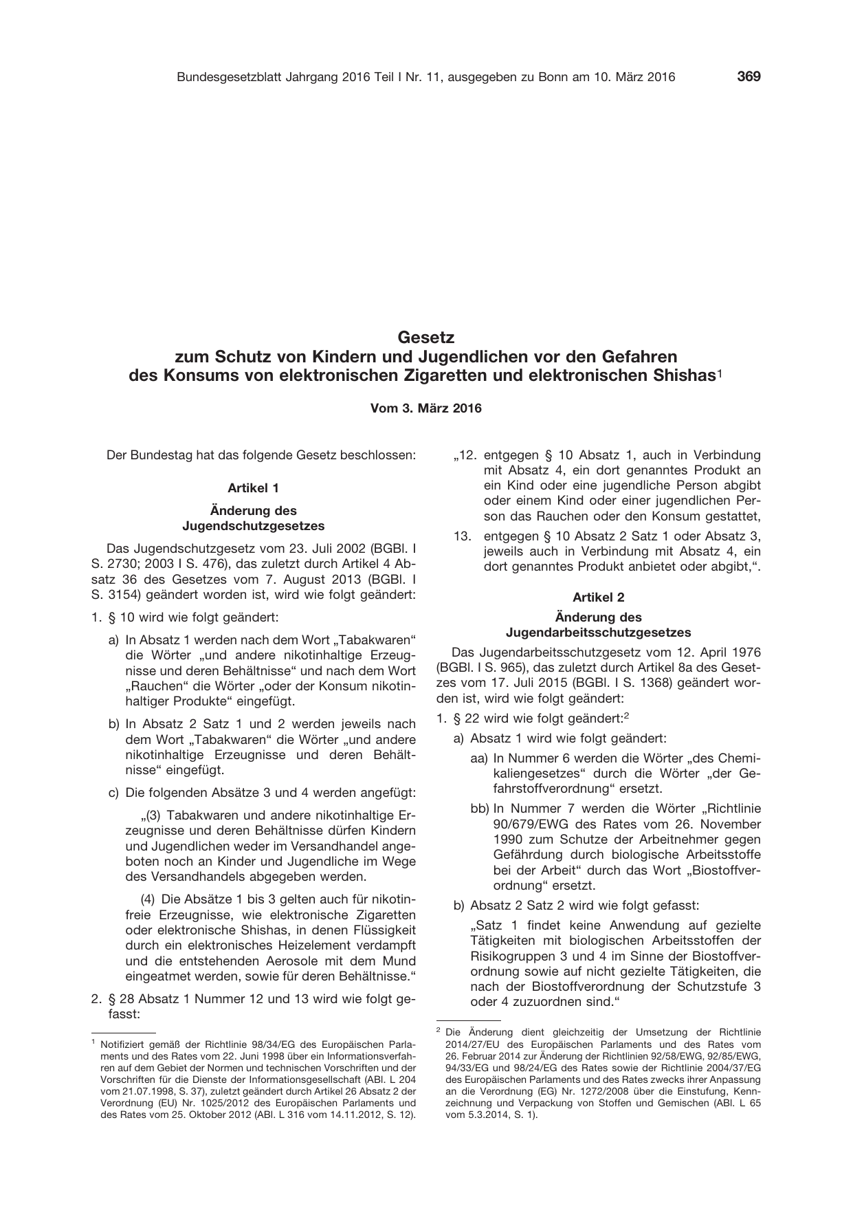 BGBl. 2016, Seite 369 — Originalseite als Abbildung