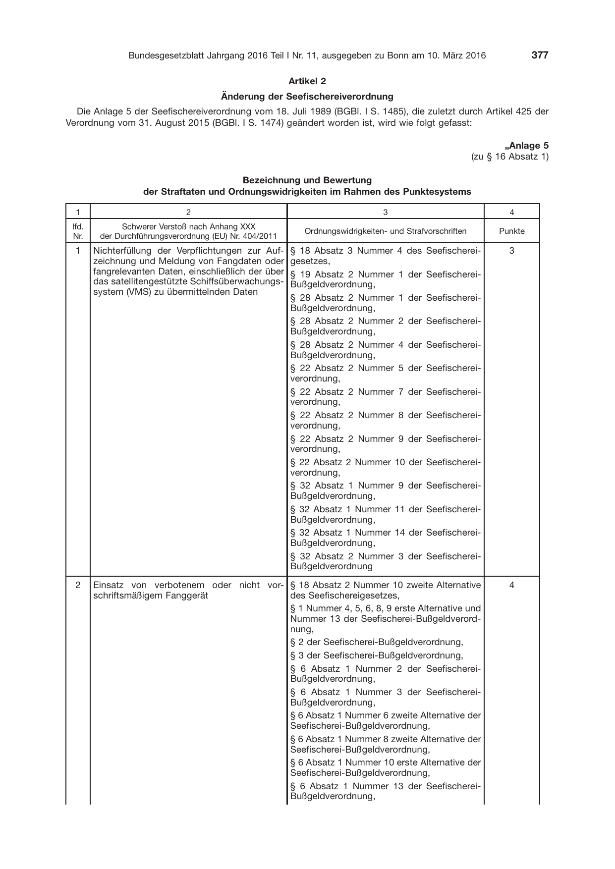 BGBl. 2016, Seite 377 — Originalseite als Abbildung