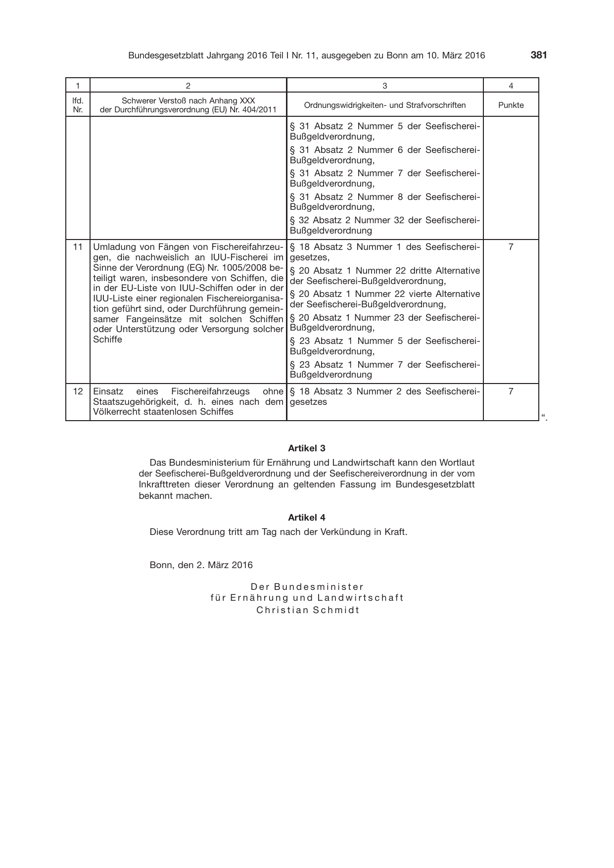 BGBl. 2016, Seite 381 — Originalseite als Abbildung