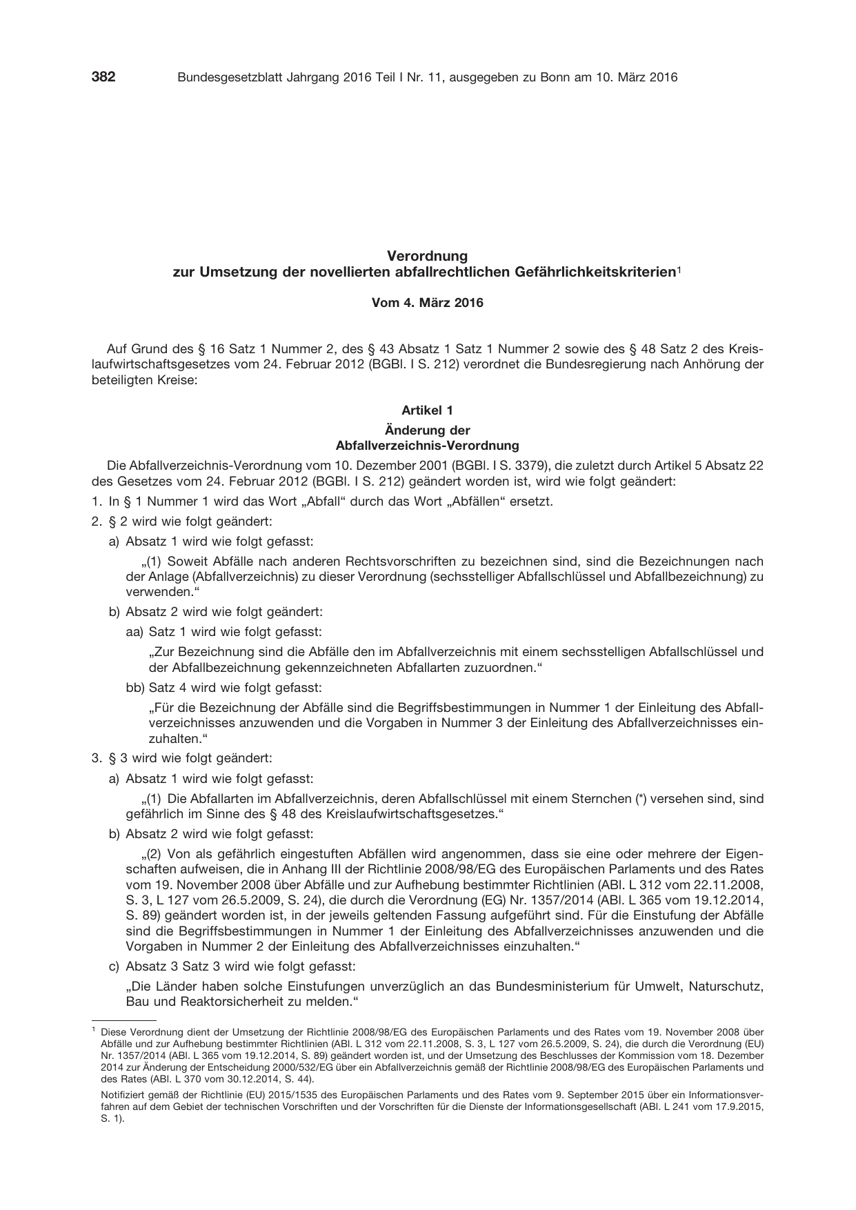 BGBl. 2016, Seite 382 — Originalseite als Abbildung