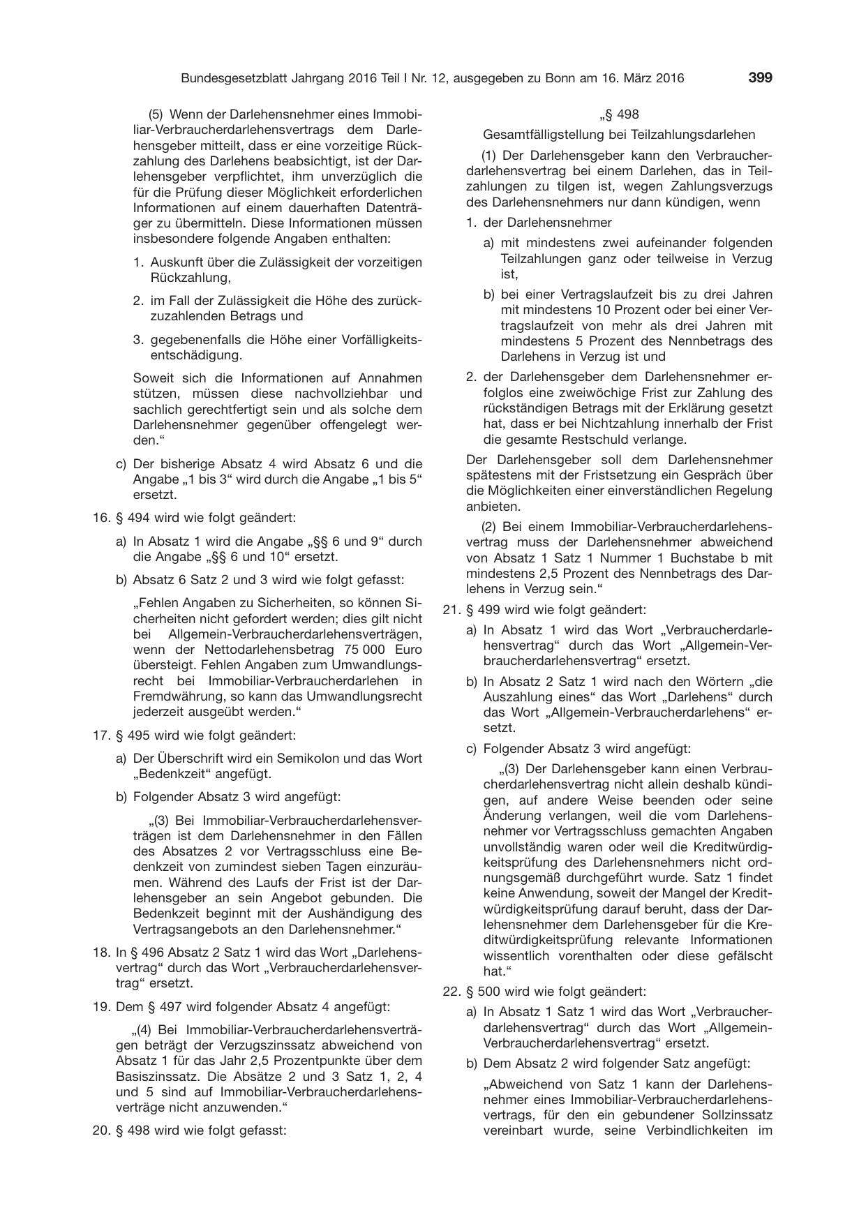 BGBl. 2016, Seite 399 — Originalseite als Abbildung