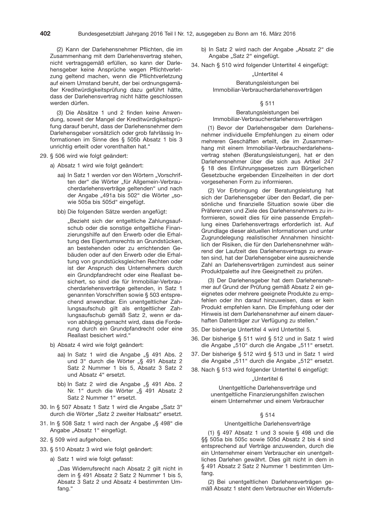 BGBl. 2016, Seite 402 — Originalseite als Abbildung