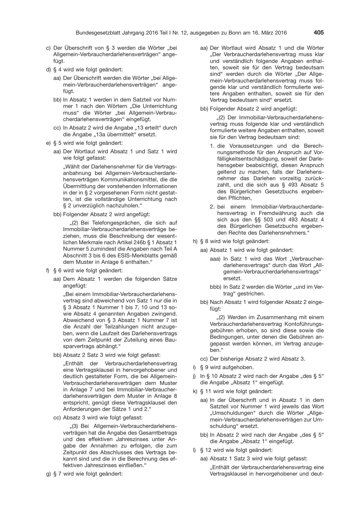 BGBl. 2016, Seite 405 — Originalseite als Abbildung