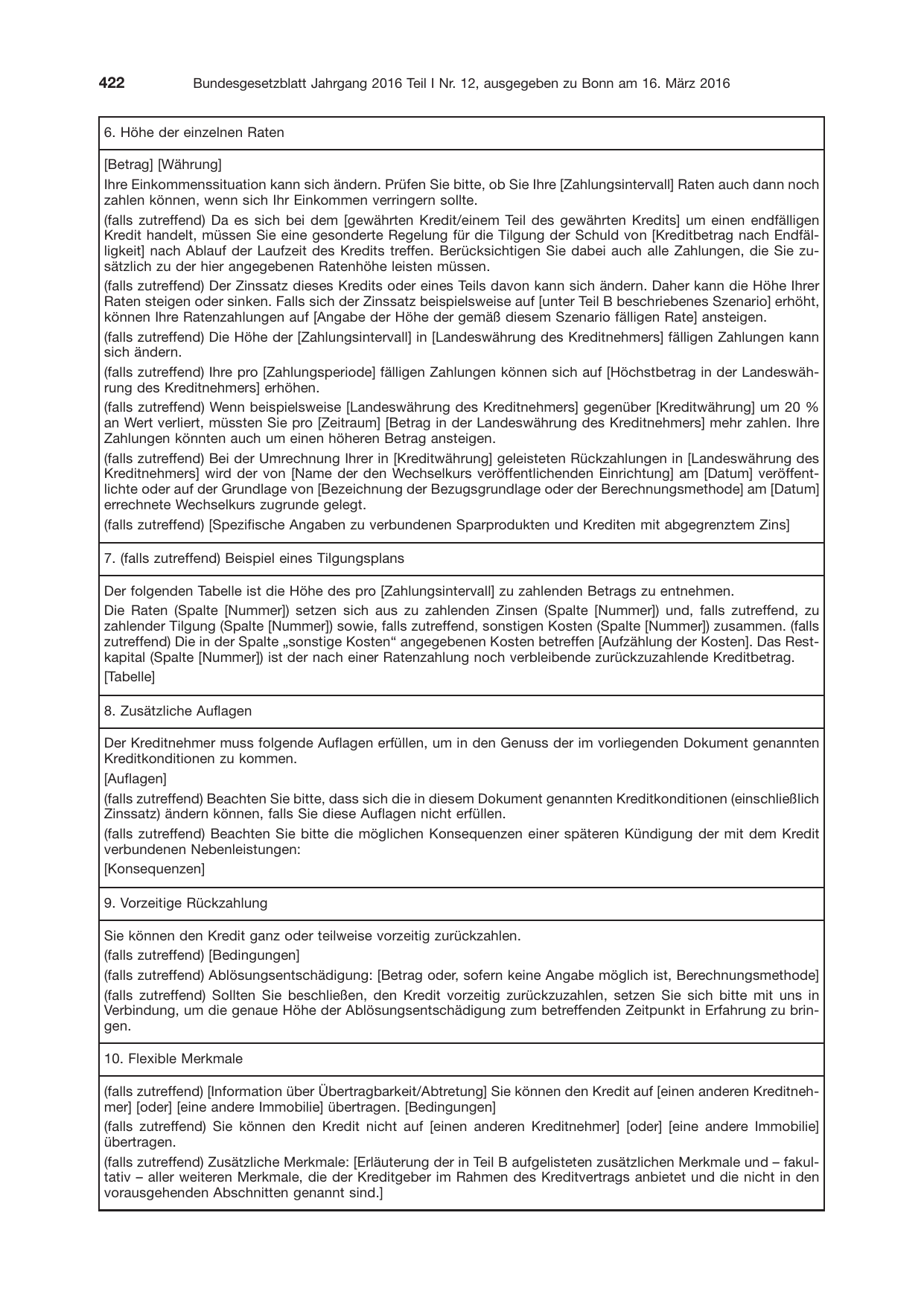 BGBl. 2016, Seite 422 — Originalseite als Abbildung